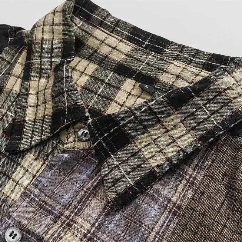 Y2K Insulated Plaid Hip Hop Button-Up Casual Shirt