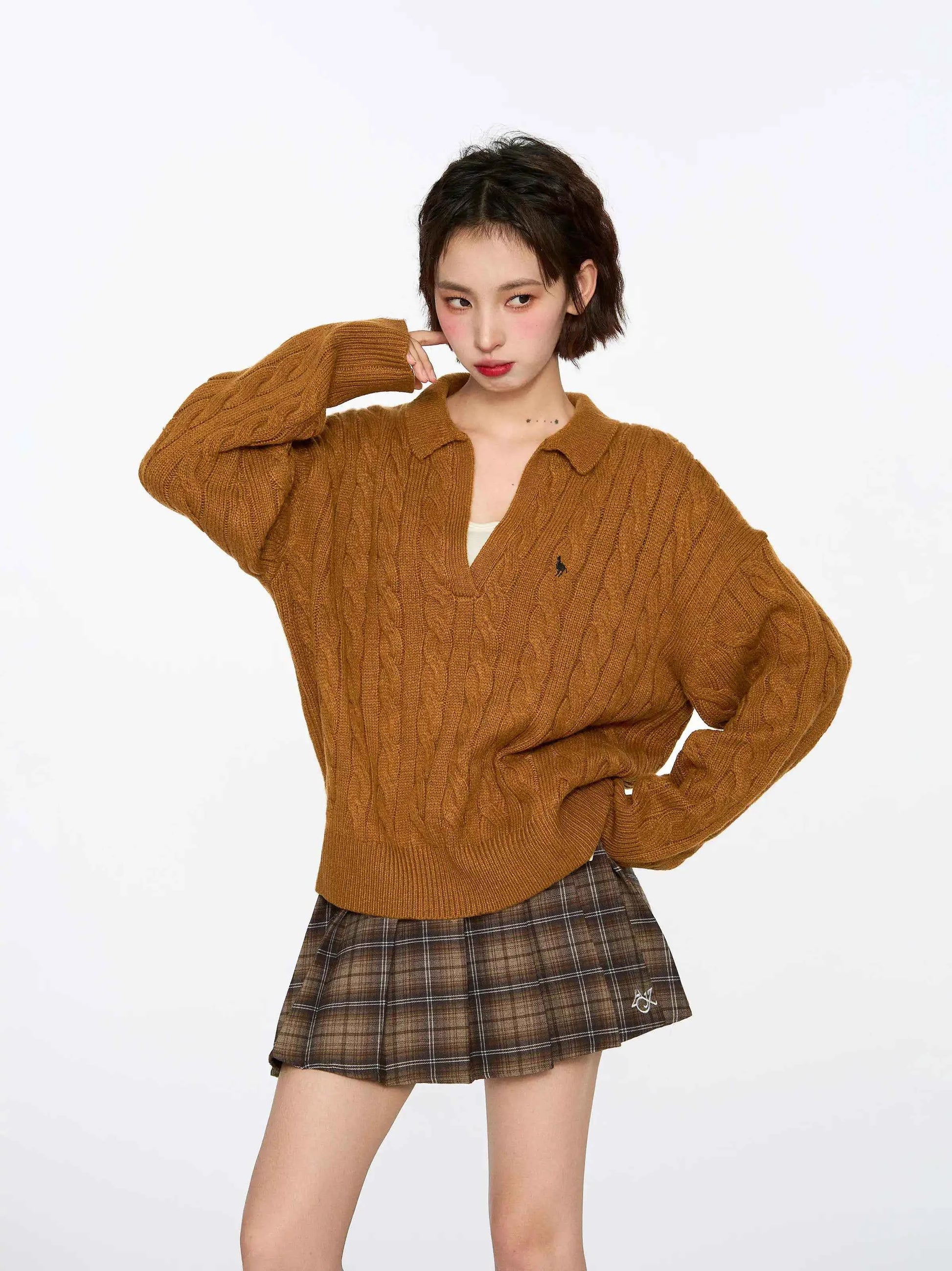 Cozy Yellow Knitted Casual Sweater