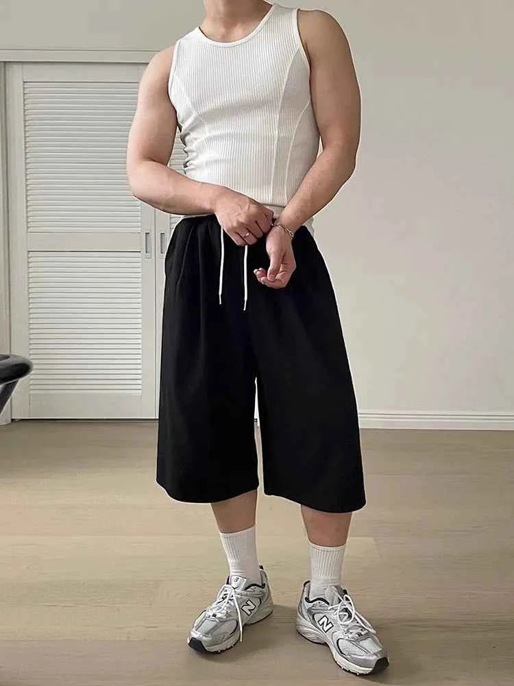Soft Gray Loose Casual Drawstring Jorts
