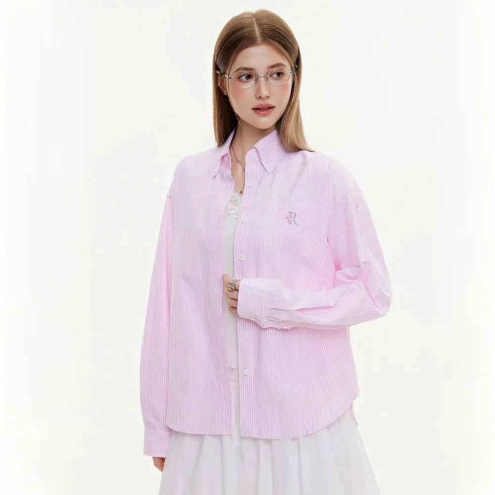 Luxury Striped Fitted Long Sleeve Shirt