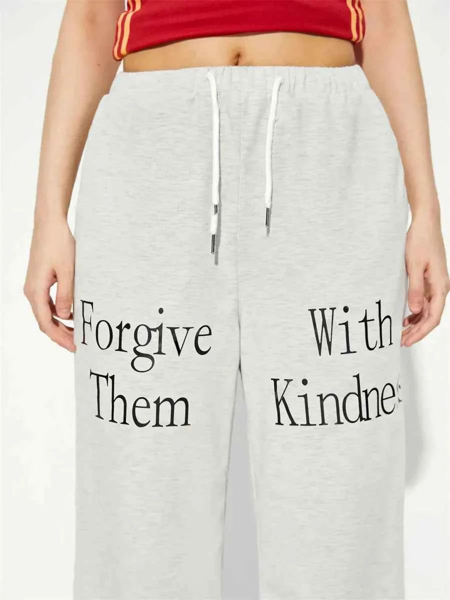 Comfortable Letter Print Drawstring Sweatpants