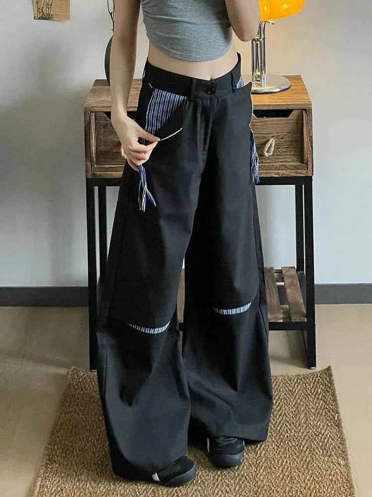 Casual Comfort Vintage Patchwork Wide Leg Pants