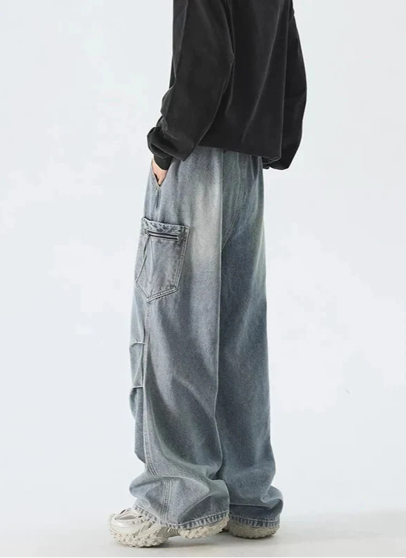 Y2K Men's Vintage Cool Baggy Jeans - Luxuryurbanwear