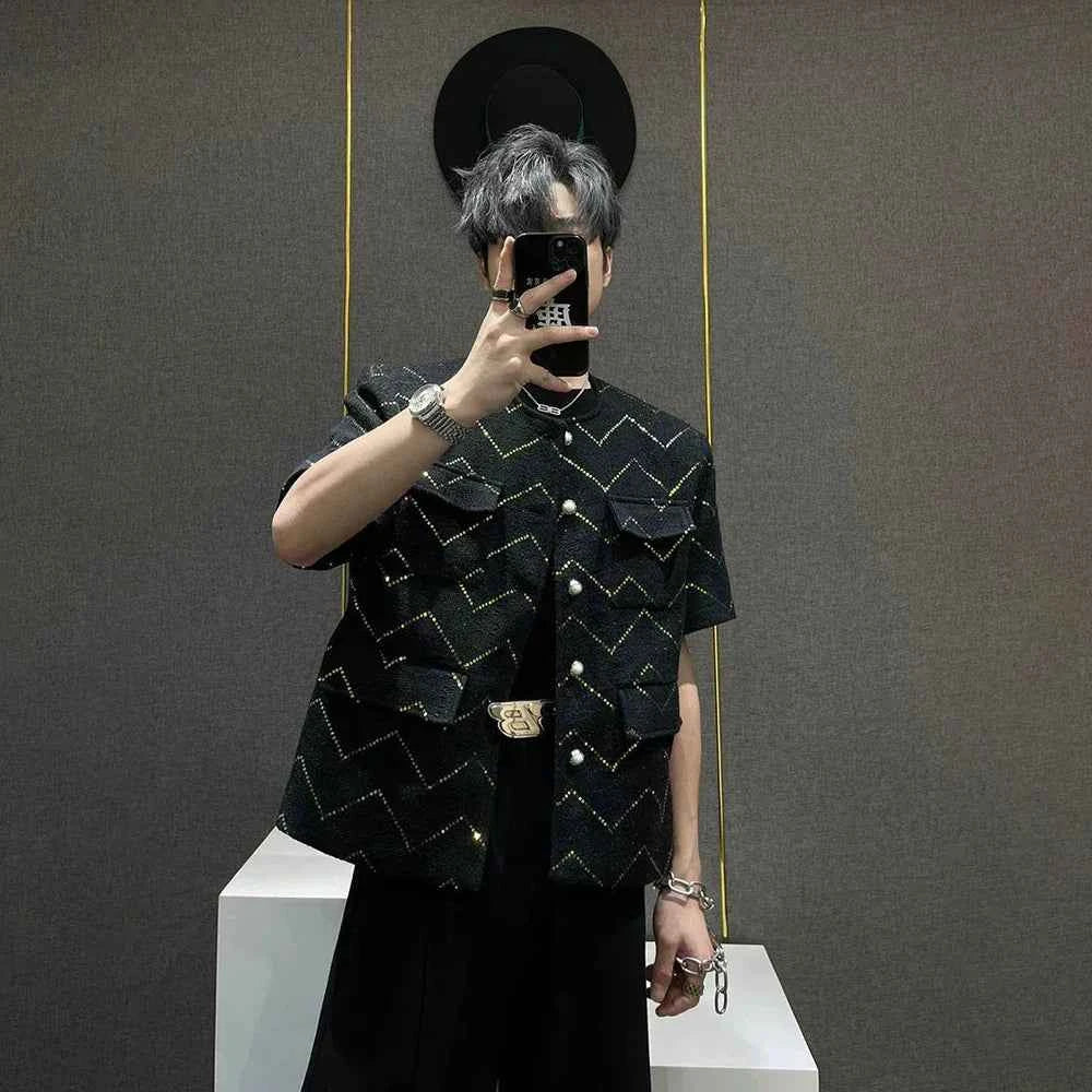 Luxury French Sequined Short-Sleeved Jacket