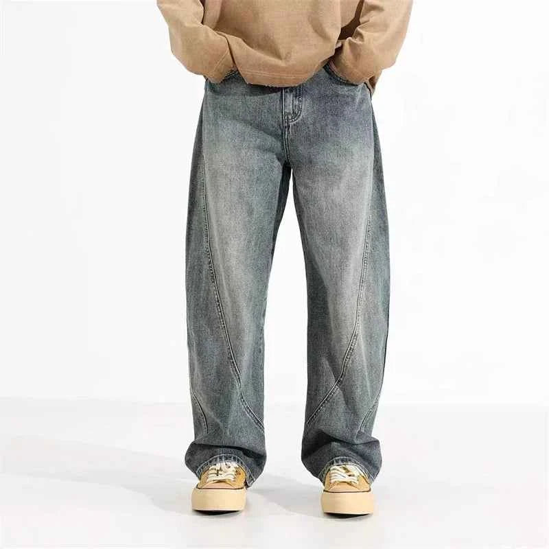 Men's Cool Vintage Straight Wide Leg Denim Jeans