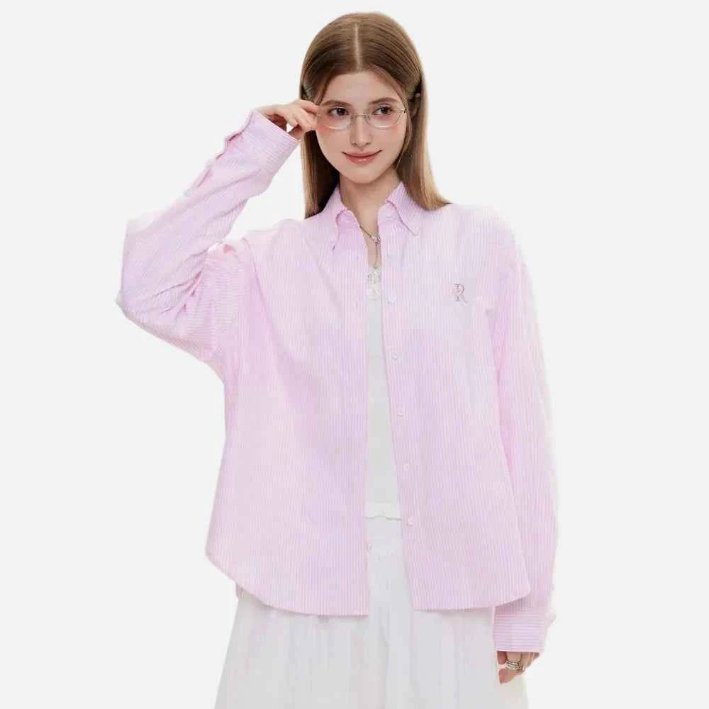 Luxury Striped Fitted Long Sleeve Shirt