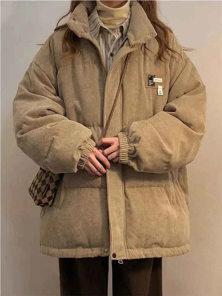 Thick Retro Corduroy Oversized Parkas Jacket
