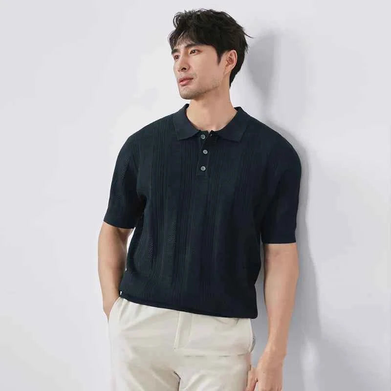 Men's Luxury Knitted Casual Business Polo T-Shirt