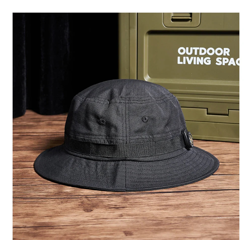 Coal Black Bucket Camping Hat