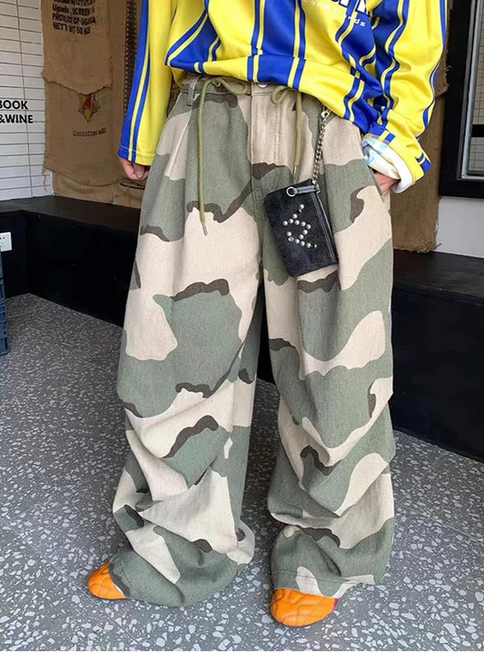 Comfortable Vintage Aesthetic Camouflage Pants - Luxuryurbanwear