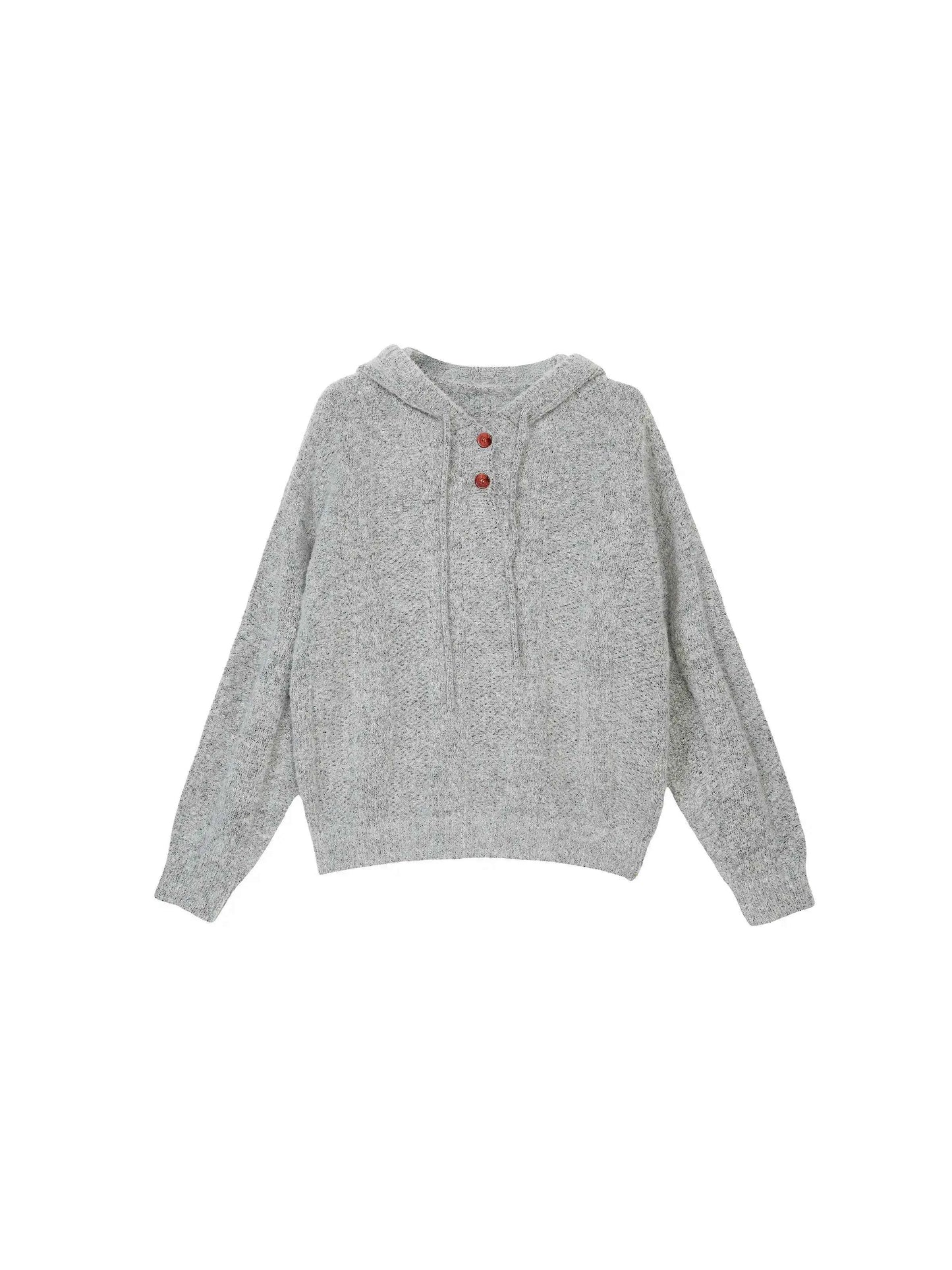 Classic Comfort Cozy Gray Knitted Hoodie