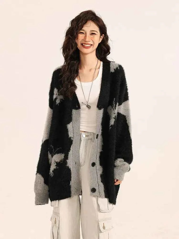 Women Cool Retro Loose Knitted Cardigan