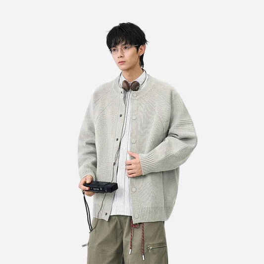 Soft Ribbed Knit Button Front Cardigan