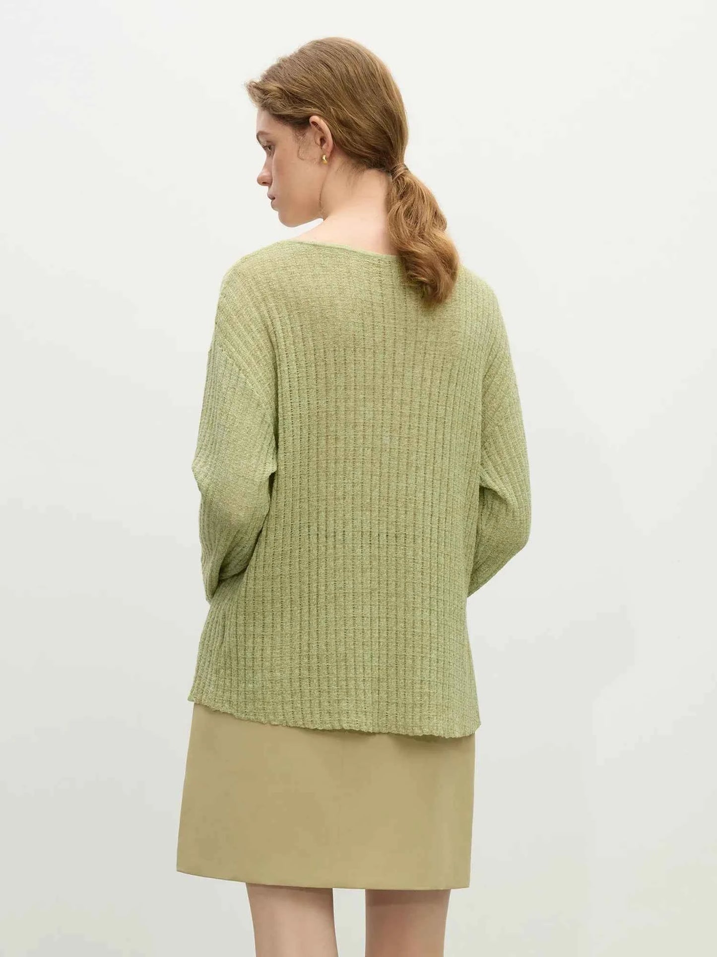 Women Hip Hop Casual Natural Linen Knitted Sweater