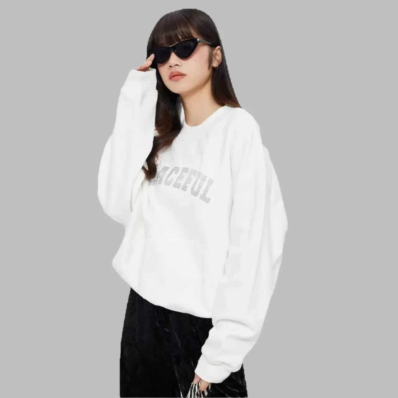 Light Luxury Loose Cotton Sweatshirt