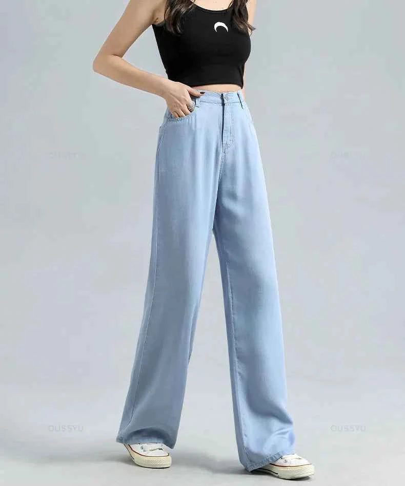 Fashionable Soft Wide Leg Baggy Denim Jeans