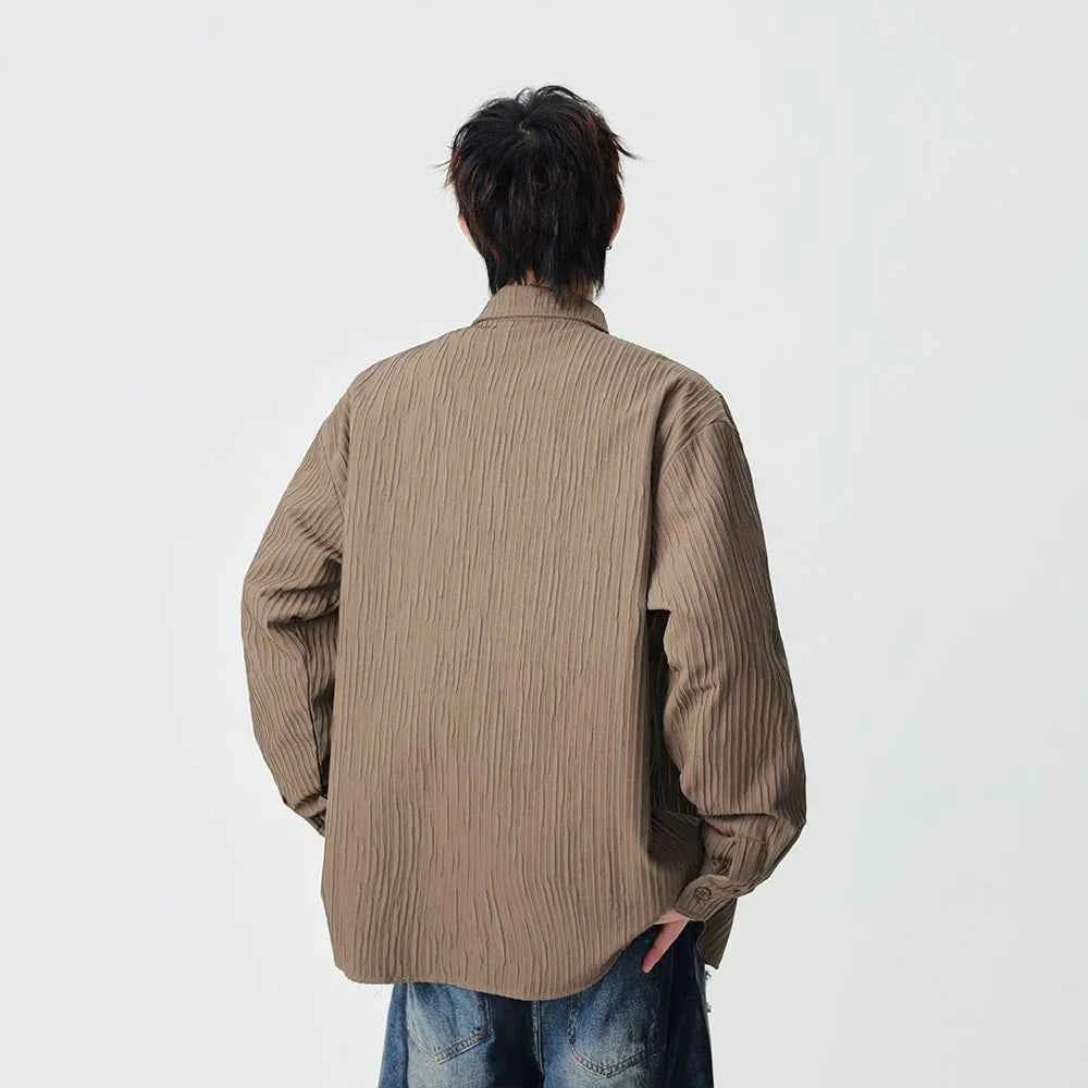 Y2K Vertical Striped Casual Long Sleeve Shirt