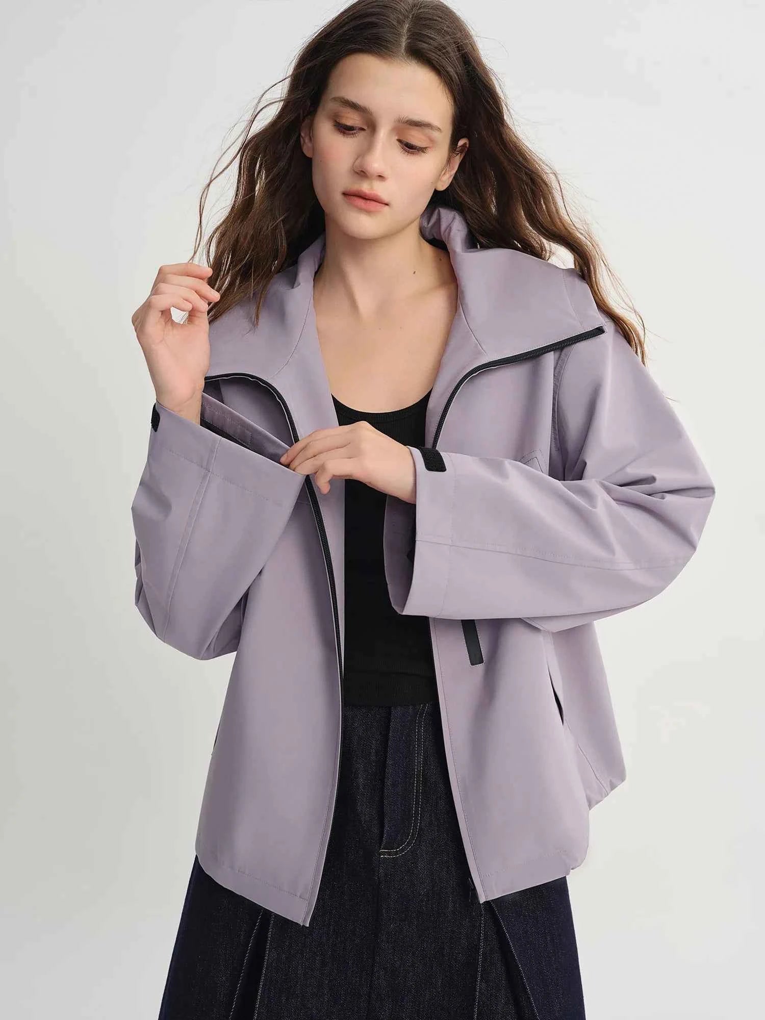 Womens Fashionable Plus Size Outdoor Windproof Jacket
