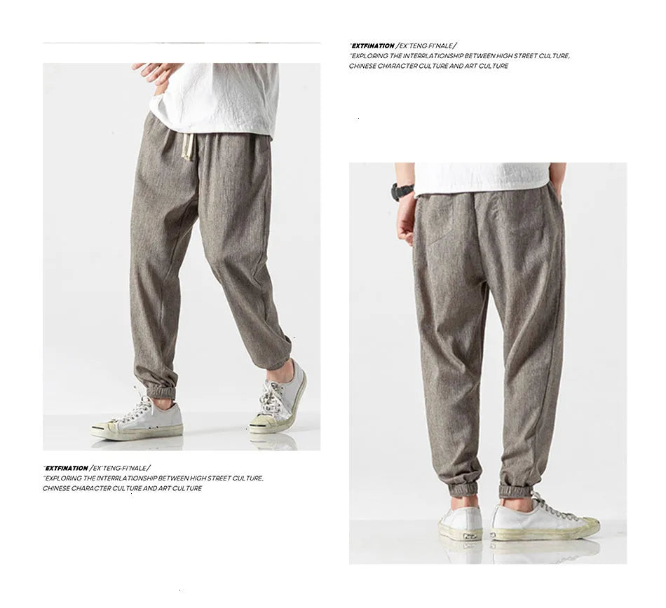 Drawstring Cropped Elastic Waist Casual Pants