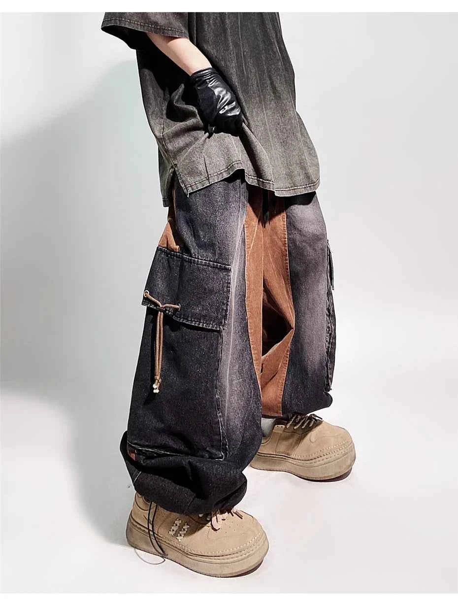 Vintage Streetwear Washed Pink Cargo Jeans