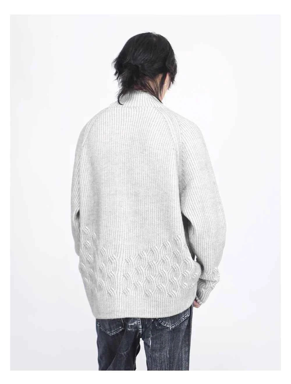 Men Stylish Knitted Hip Hop Striped Sweatshirt