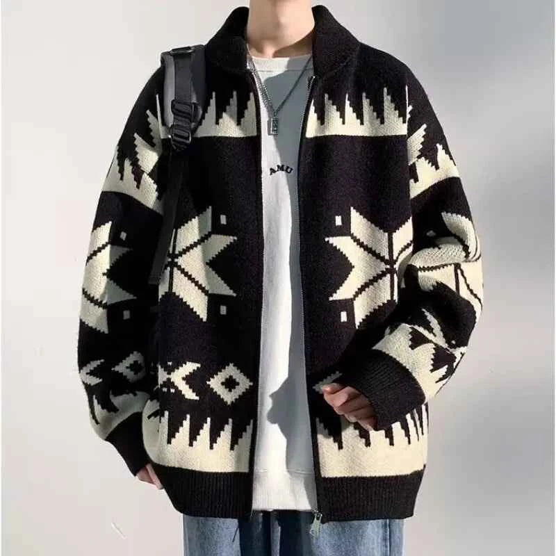 Winter Streetwear Thick Knitted Zipper Cardigan