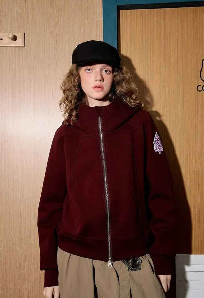 Streetwear Embroidered Hooded Baseball Sweatshirt