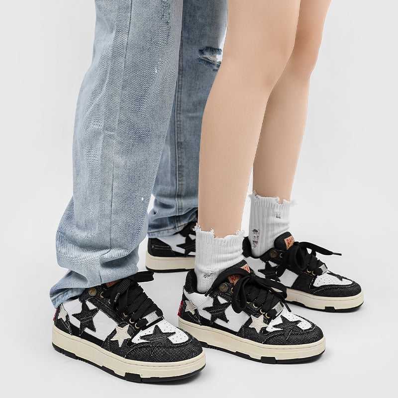 Star Black Sneakers - Triple Black Luxury Architectural Trainers | LuxuryUrbanwear