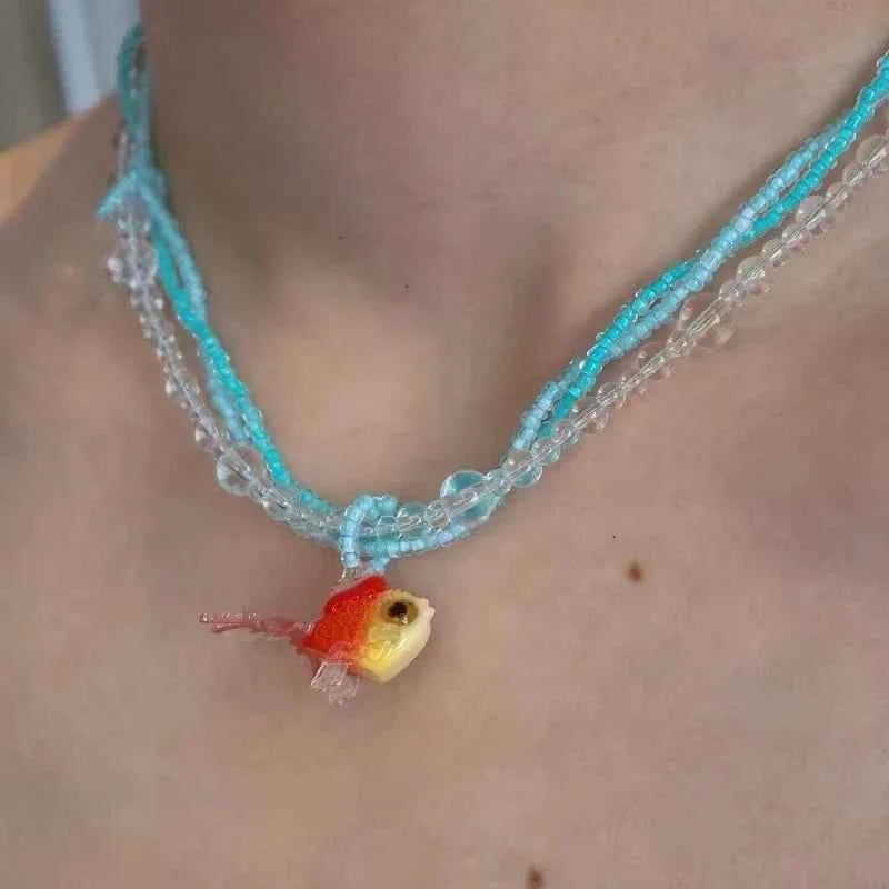 Bohemian Cute Animal Goldfish Pendant Necklace