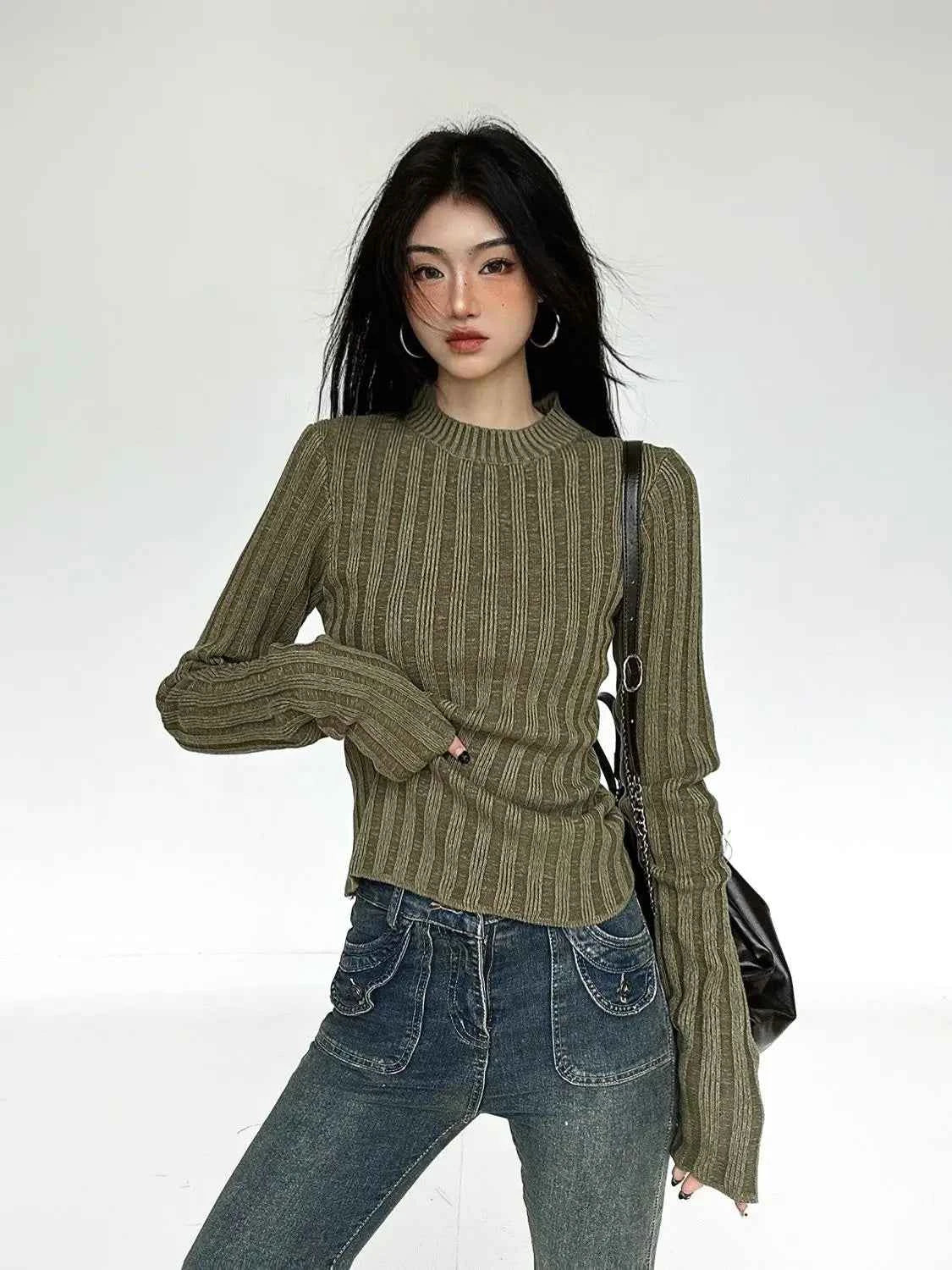 Women Casual Cozy Vintage Knit Sweater