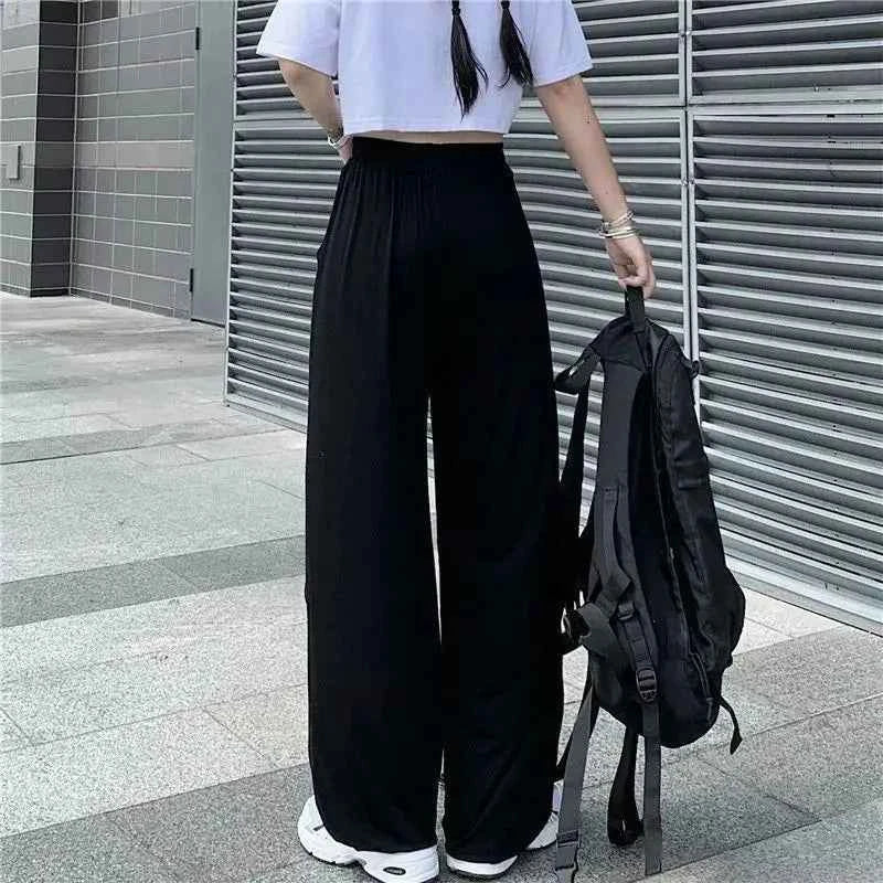 Black Butterfly Embroidery Pattern Loose Pants