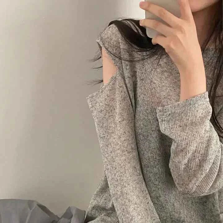 Off Shoulder Basic Loose Casual T-Shirt