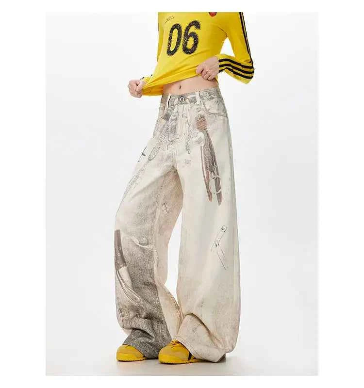Original Laidback Look Straight Tube Wide Leg Jeans
