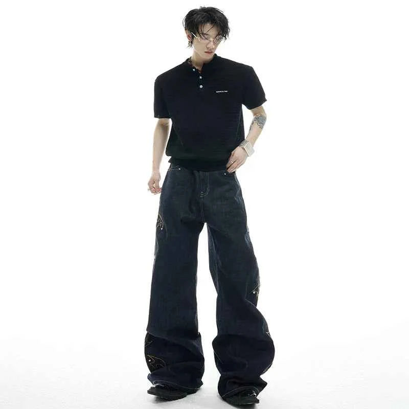 High-Quality Personalized Embroidery Wide Leg Jeans