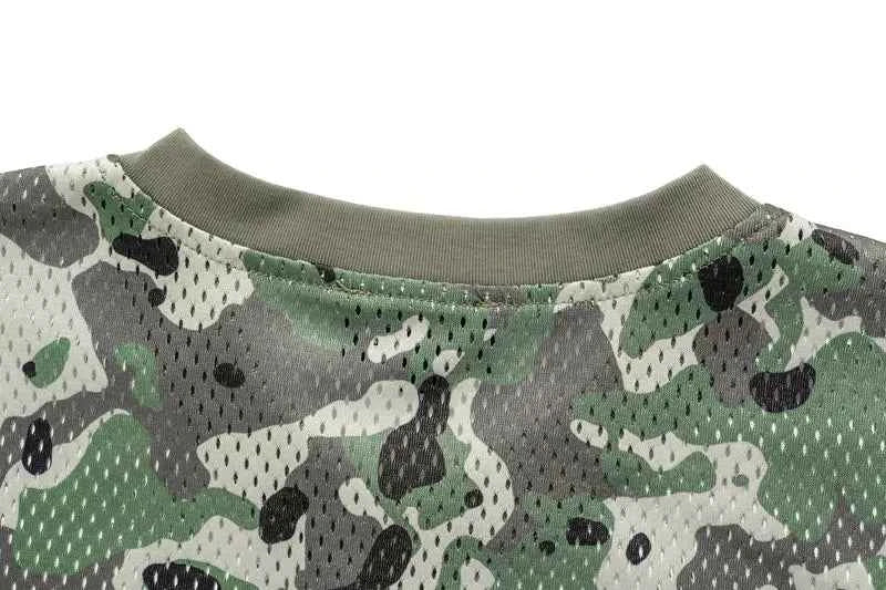 Stylish Mesh Jersey Graphic Camouflage T-Shirt