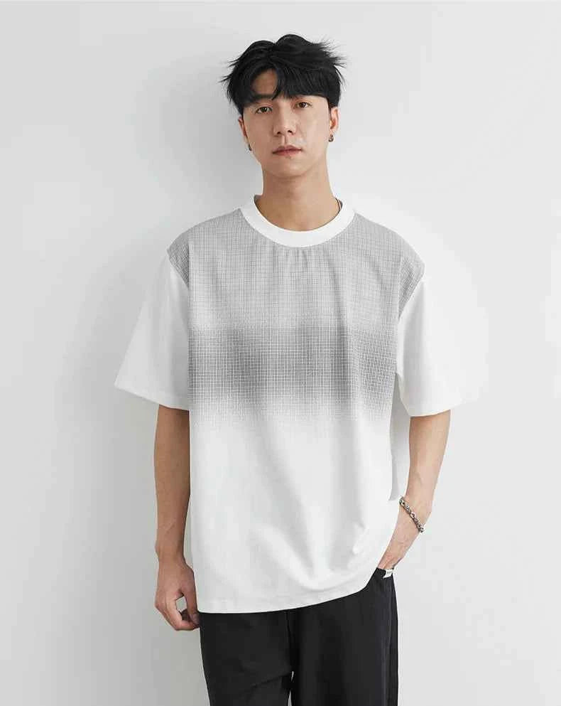 Men's Cool Gradient Color Loose Fit Short T-Shirt