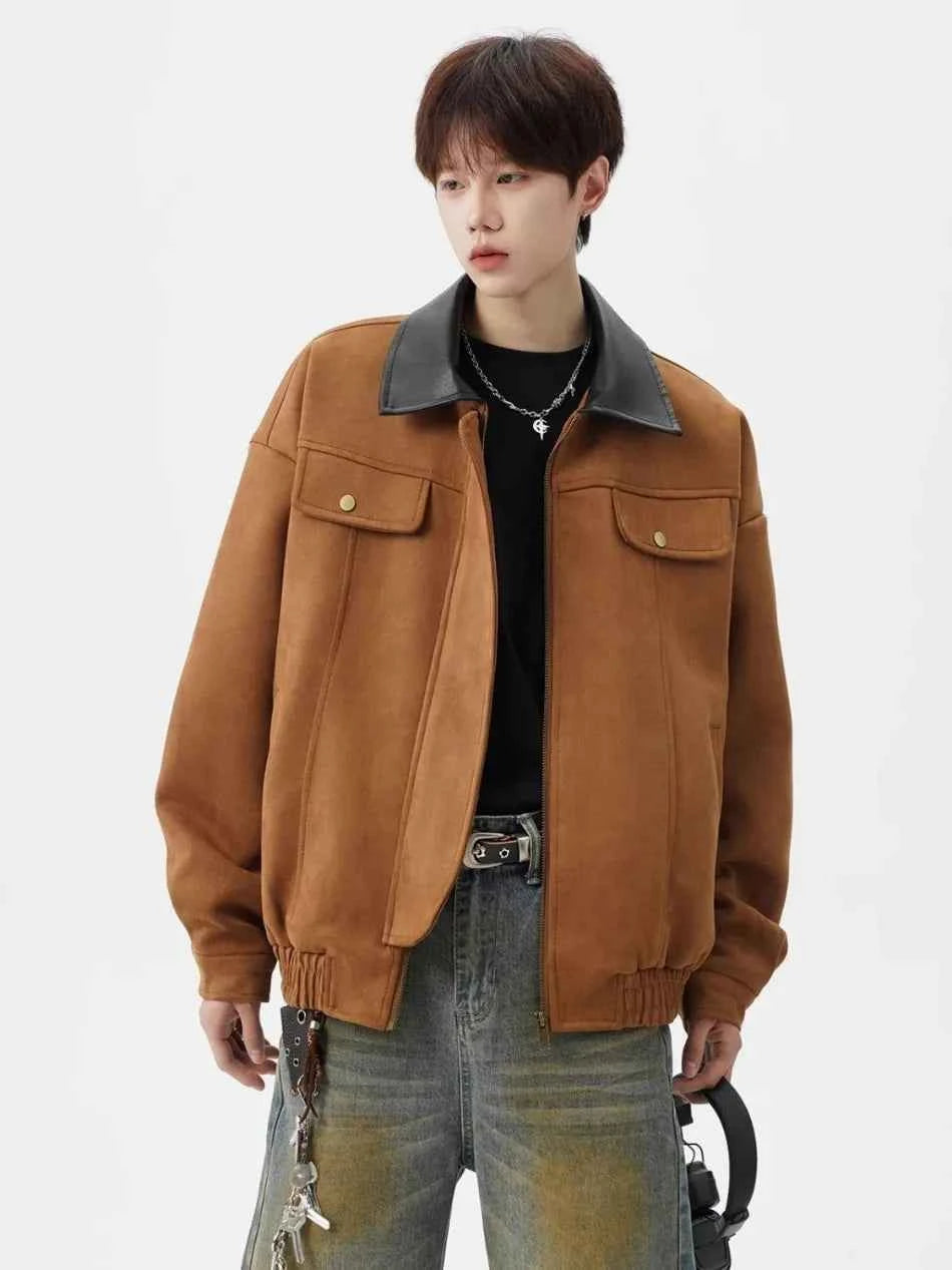Kinetic Color Blocked Tooling Lapel Jacket