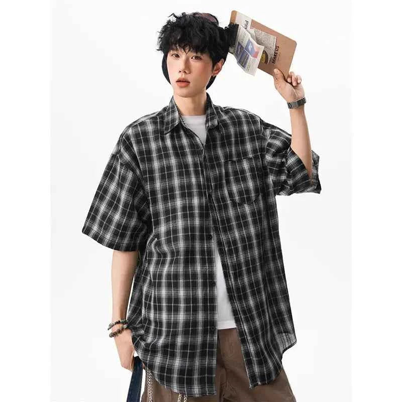 Men's Oversized Plaid Summer Casual Shirt
