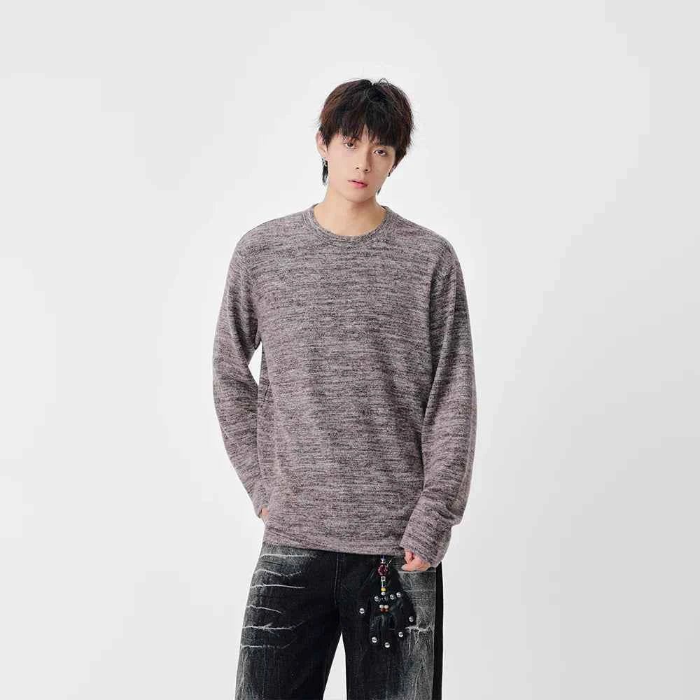 Cozy Knit Crew Neck Long Sleeve T-Shirt