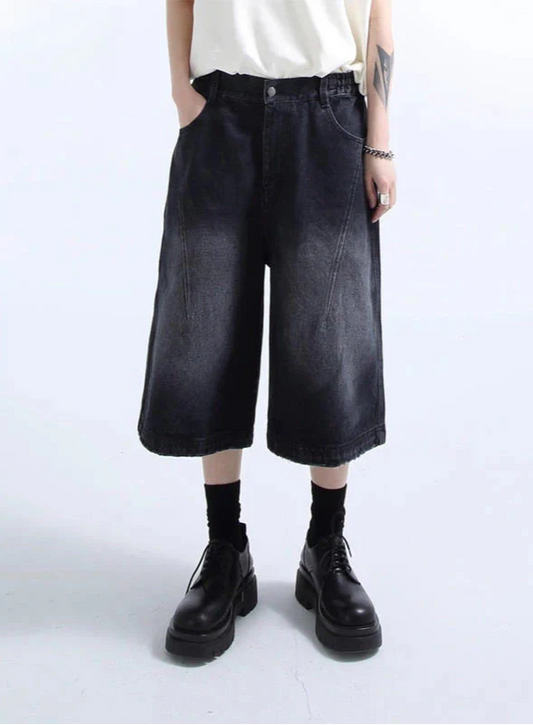 Vintage Cool High Waist Baggy Denim Short - Luxuryurbanwear