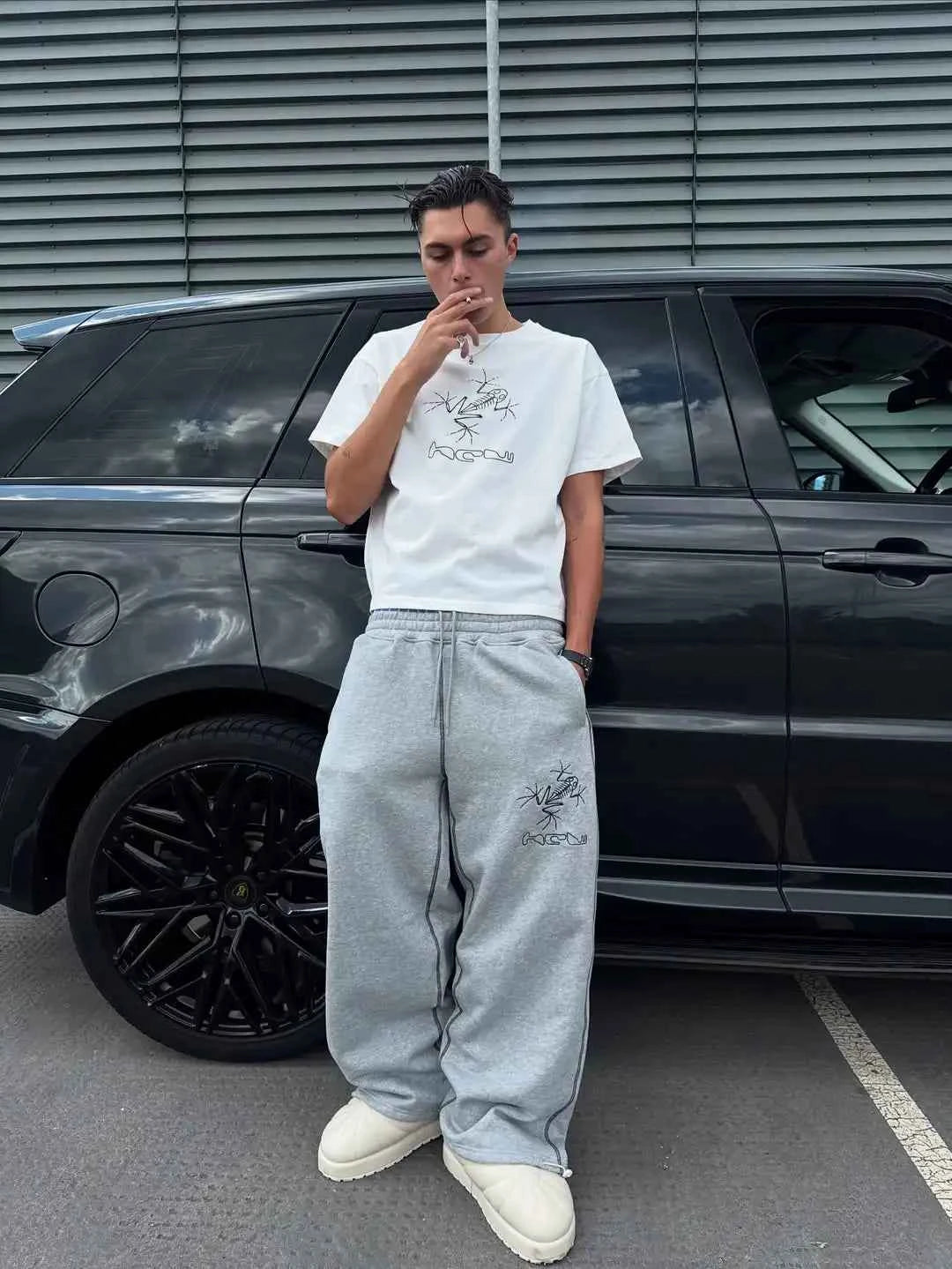 Utility Vibe Striped Trendy Wide Leg Sweatpants