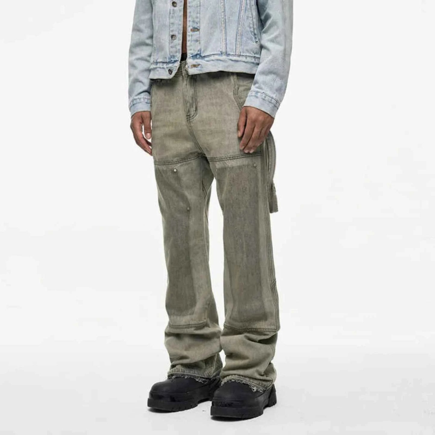 Distressed Vintage Ink Splash Baggy Jeans