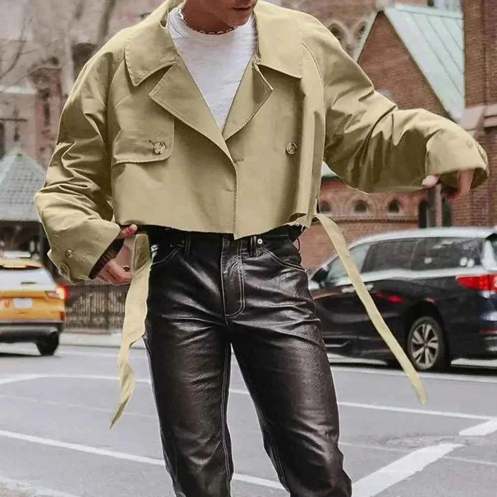 Temperament Workwear Style Windbreaker Jacket