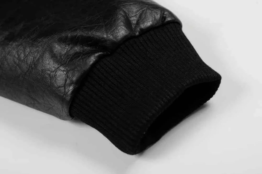 Elevated Streetwear Hip Hop Long Sleeve Leather Jacket
