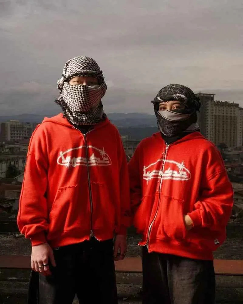 Vintage Modern Punk Zipper Hooded Sweatshirt