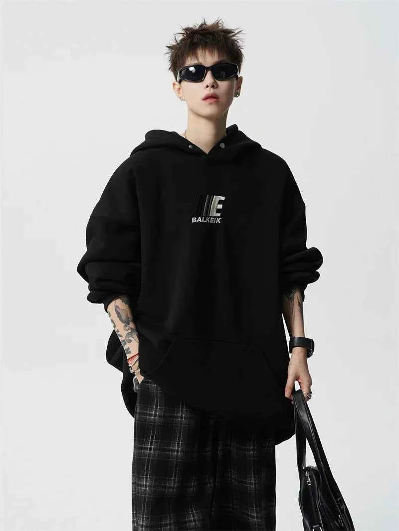 Men's Streetwear Cool Oversized Embroidered Letter Hoodie