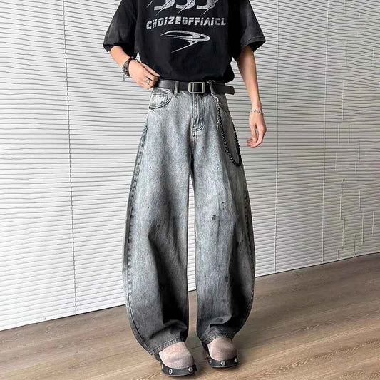 Plush Korean Style Gradient Wide Leg Jeans