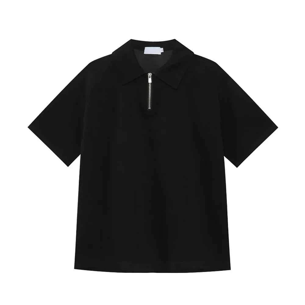 Versatile Minimalist Half Zip T-Shirt