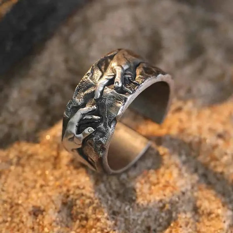 Silver Retro Gothic Open Index Finger Ring