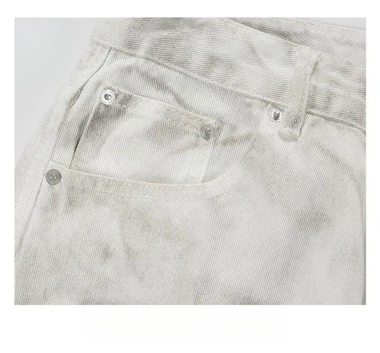 Distressed Dirty White Baggy Pants